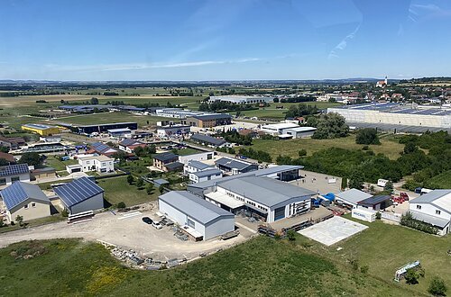 Gewerbegebiet Wemding Luftansicht des Gewerbegebiets am Stadelmüllerweg in Wemding