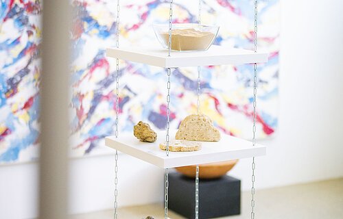 Ausgestellte Steine im KunstMuseum Donau-Ries.